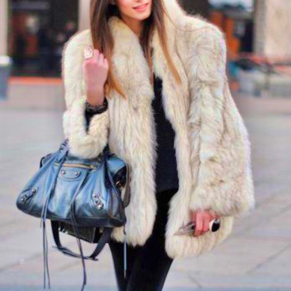 Saga Furs Jackets & Blazers - Sale!Luxurious Saga Fox blue fox fur&leather coat